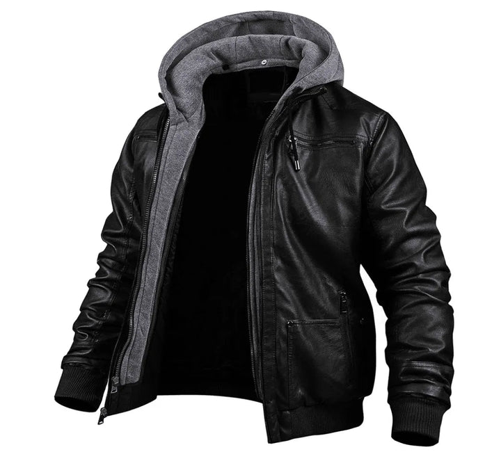 Heren Leren Jas - Premium - Met Capuchon - Perfect voor Herfst en Winter