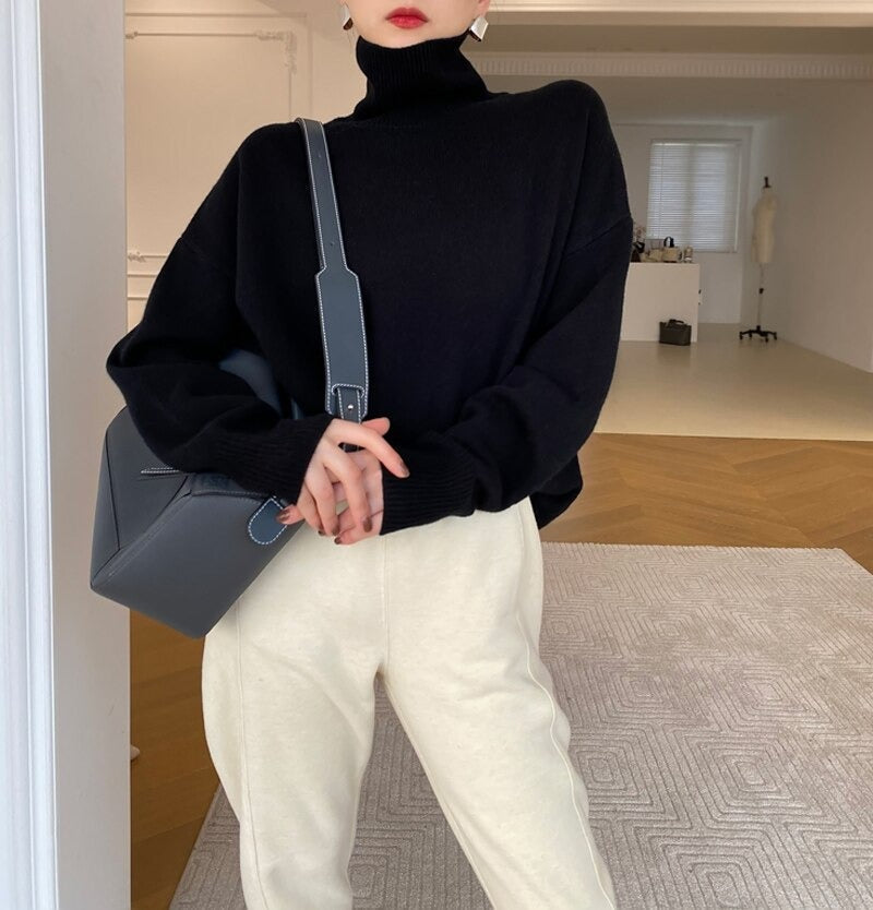 Dames Lange Mouw Turtleneck Trui