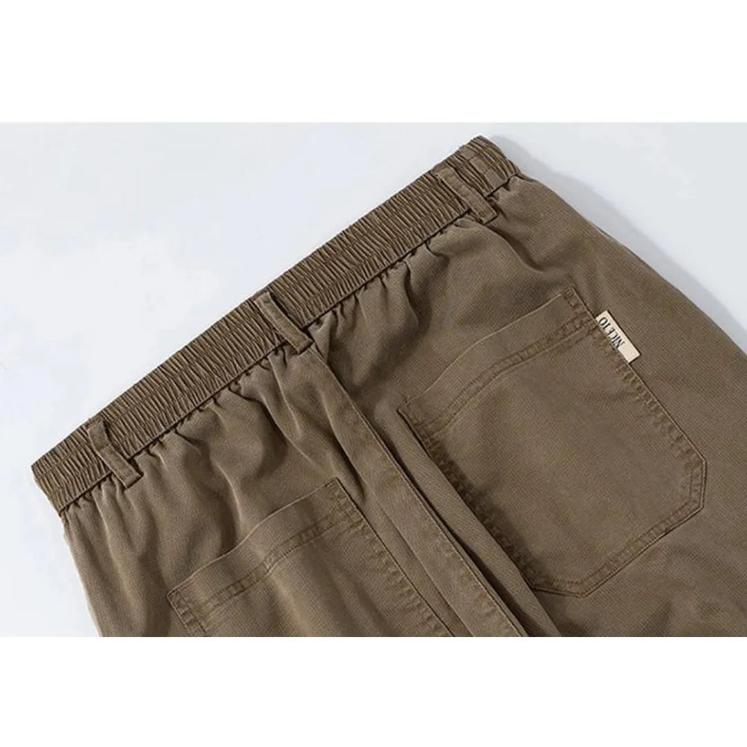 Herenbroek met rechte pasvorm en elastische taille