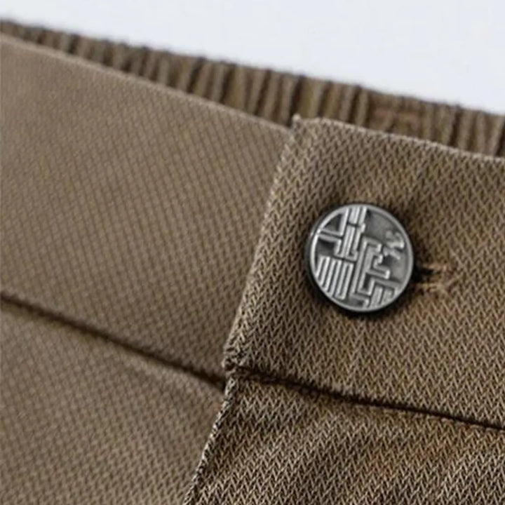 Herenbroek met rechte pasvorm en elastische taille