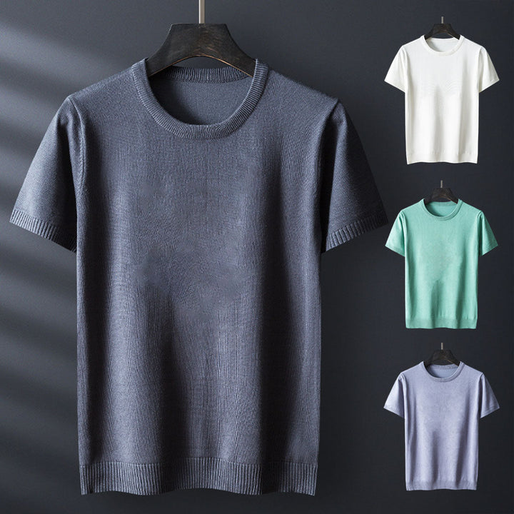 Hensu Katoenen Gebreid T-Shirt