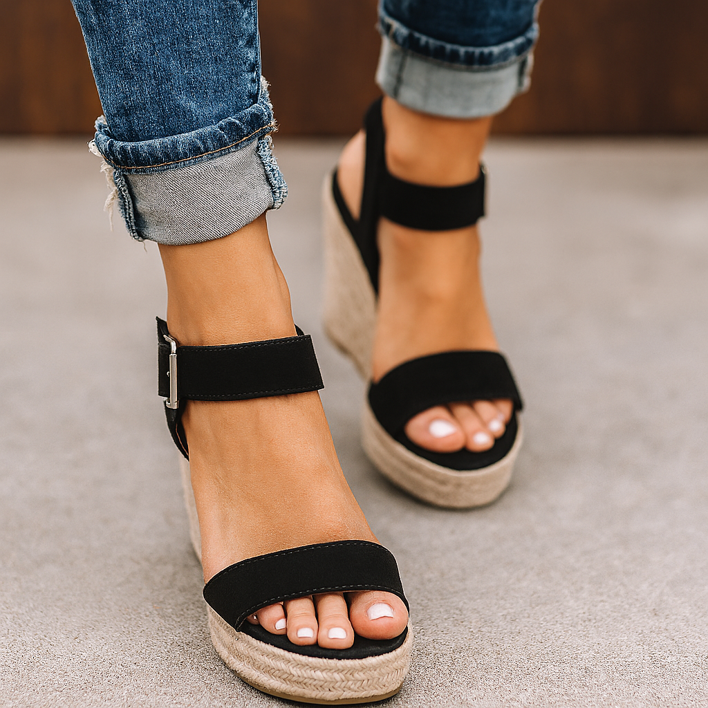 Sleehak Sandalen Met Gesp En Orthopedisch Comfort Voor Dames