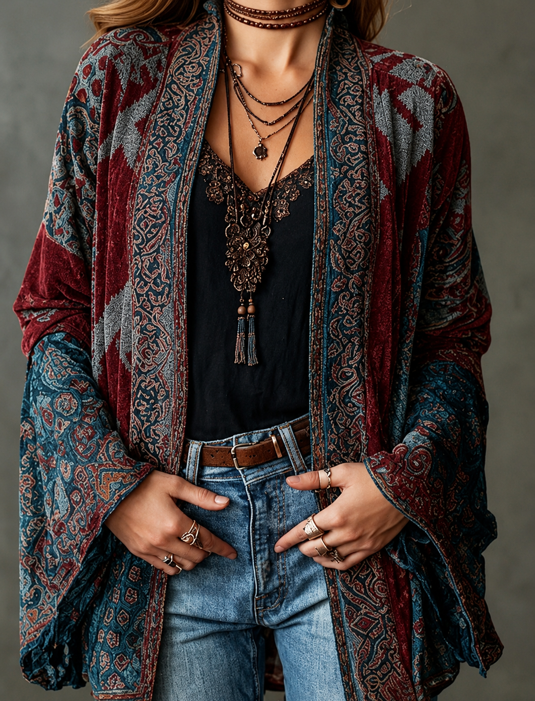 FLANEL BOHO-JAS VOOR VROUWEN