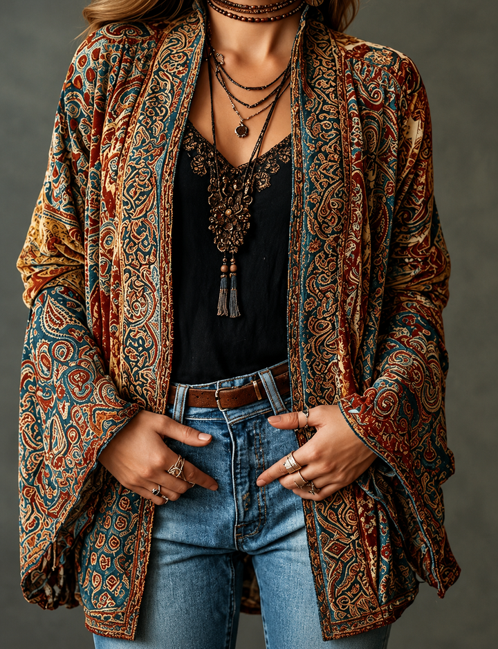 FLANEL BOHO-JAS VOOR VROUWEN