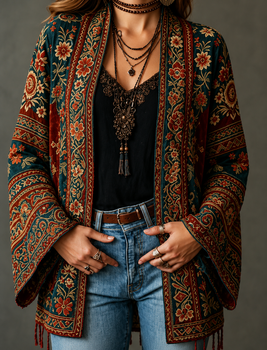 FLANEL BOHO-JAS VOOR VROUWEN