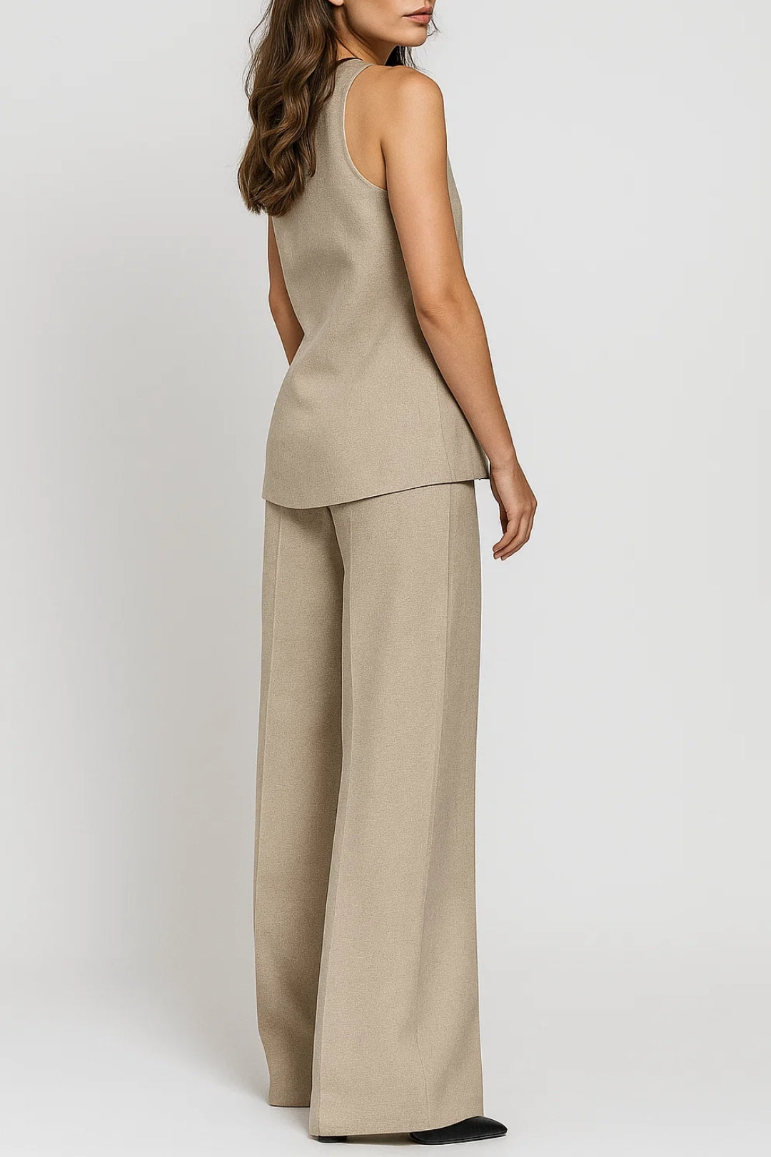 Set Dames - Getailleerd Gilet met Pantalon en Gouden Knopen | Chique