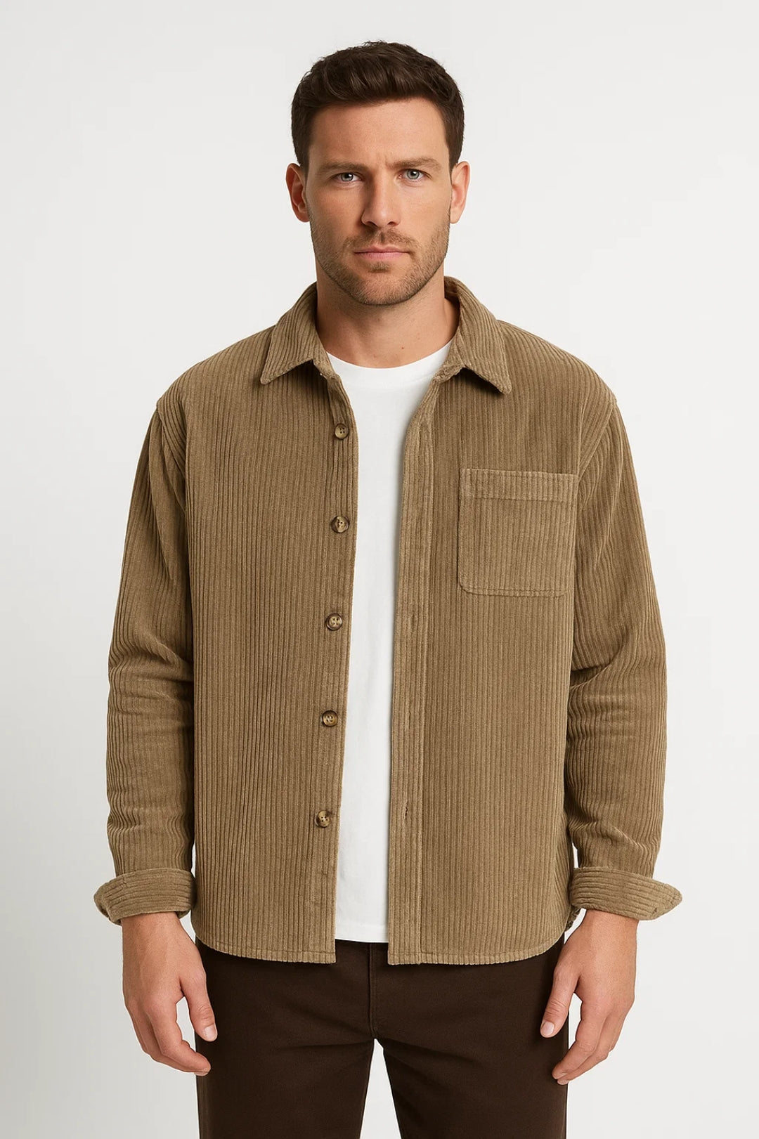 Overshirt Heren - Relaxed Fit met Borstzak en Knoopsluiting | Casual
