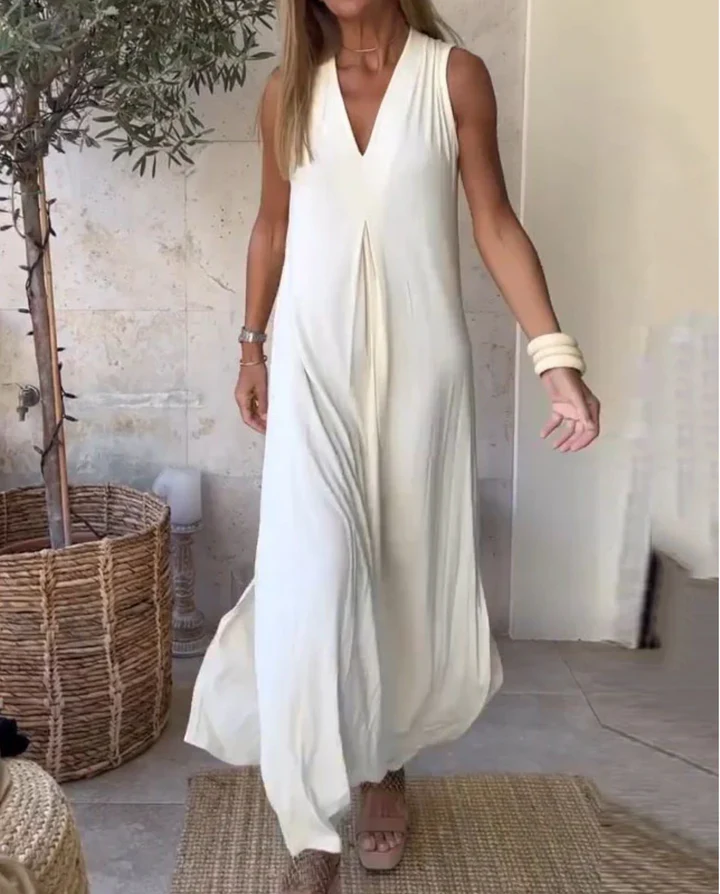 Floor - Elegante Bruiloft Gastenjurk Dames met Diepe V-hals en Split