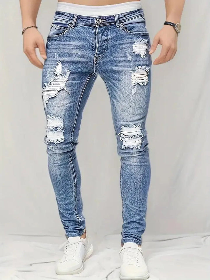 Casual Jeans Heren - Gescheurd - Hoogwaardig Denim - Ideaal voor Dagelijks Gebruik