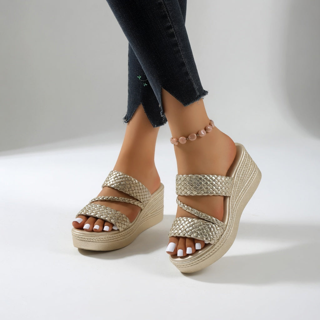 GEVLOCHTEN WIG SANDALEN VOOR VROUWEN