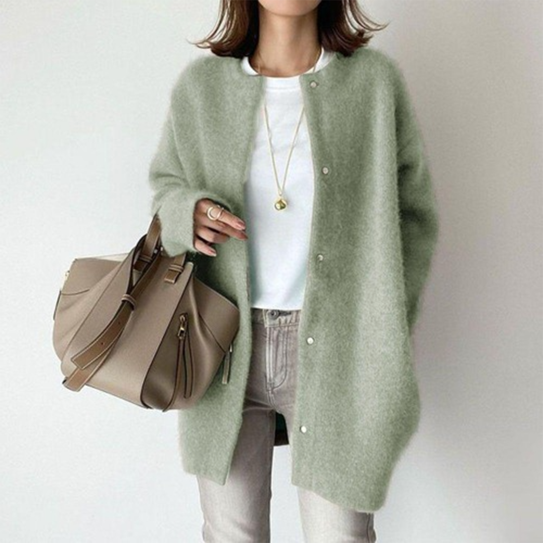 Dames Lange Gebreide Relaxed Fit Cardigan