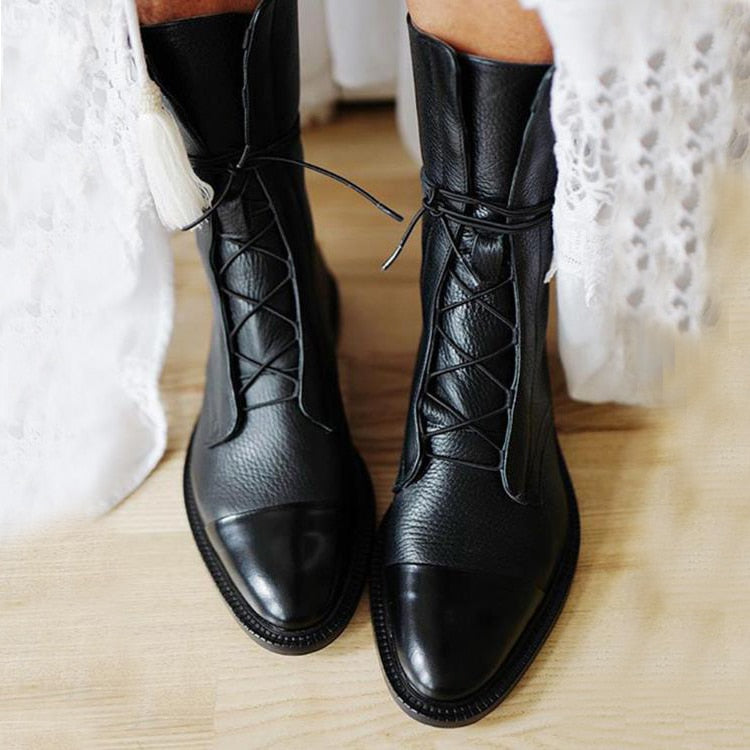Sophia | Elegante Veter Enkellaarzen