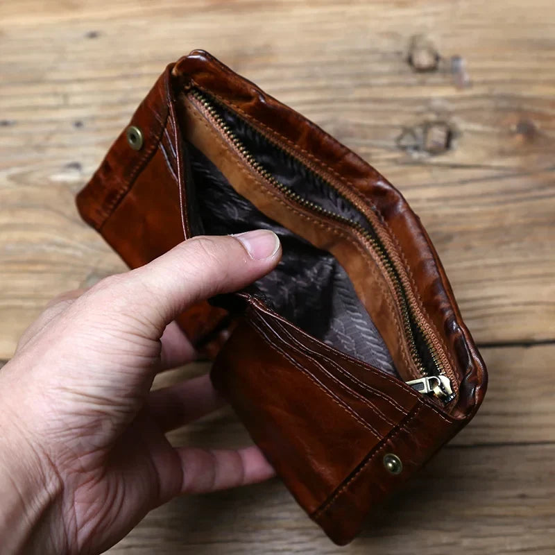Patina Volnerf Leren Portemonnee