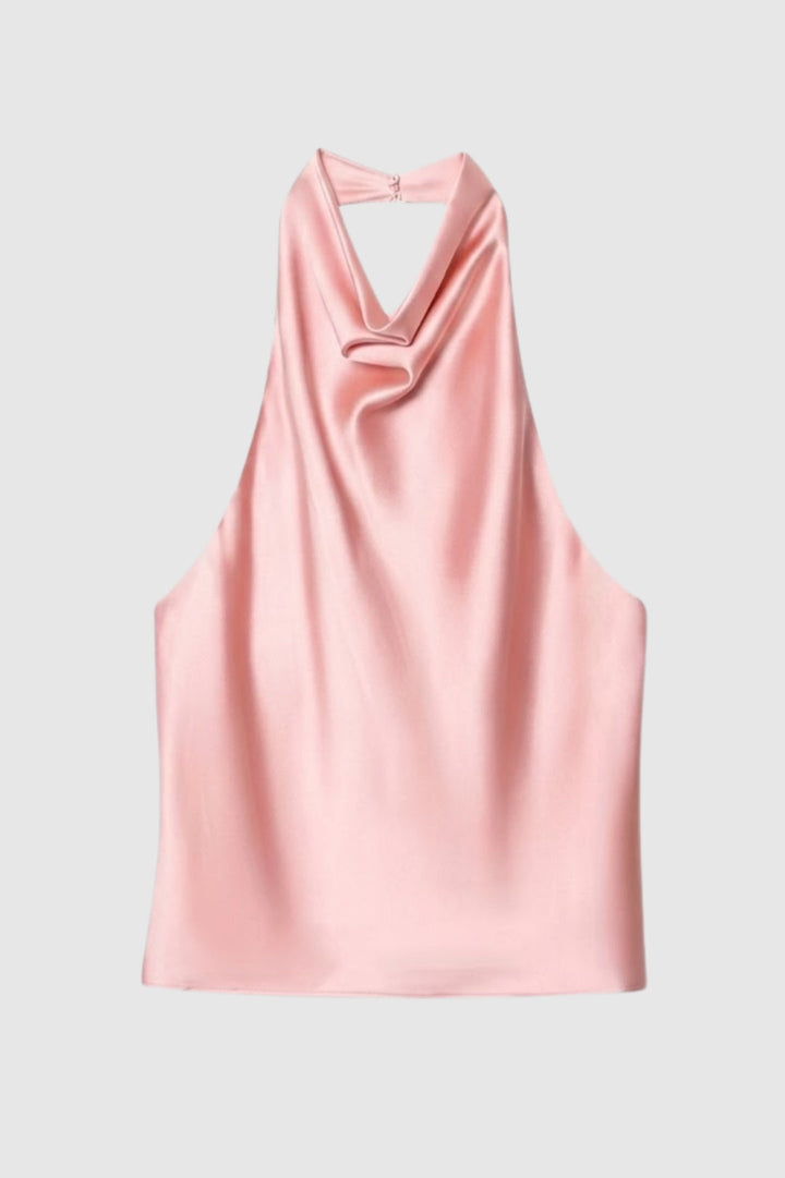 Halter Top Dames - Glanzend met Open Rug | Elegant