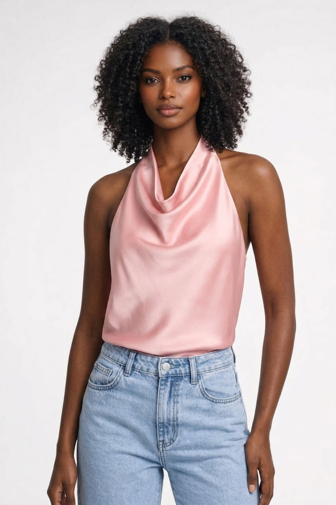 Halter Top Dames - Glanzend met Open Rug | Elegant