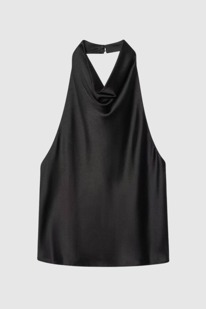 Halter Top Dames - Glanzend met Open Rug | Elegant