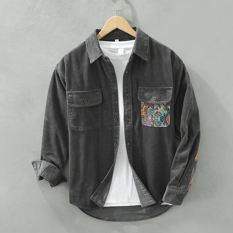 Enzo Conti Luxe Corduroy Lange Mouwen Shirt