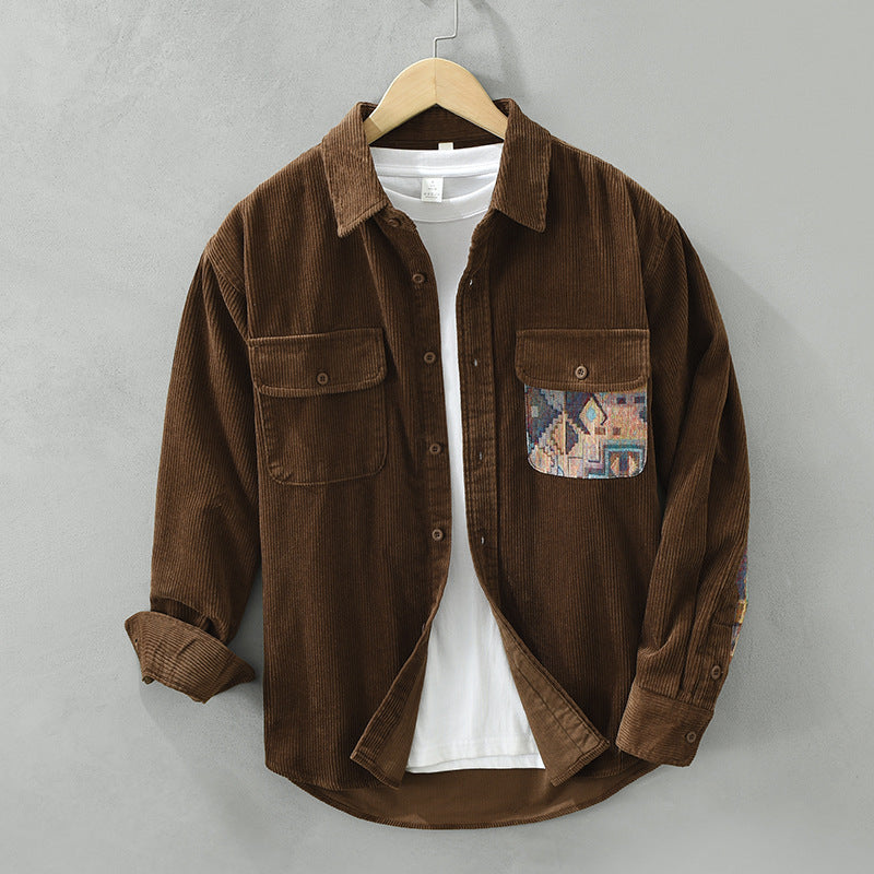 Enzo Conti Luxe Corduroy Lange Mouwen Shirt