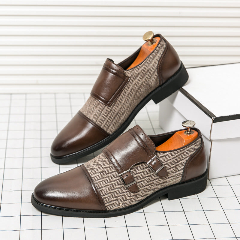 Winston Dubbele Gesp Leren Schoenen