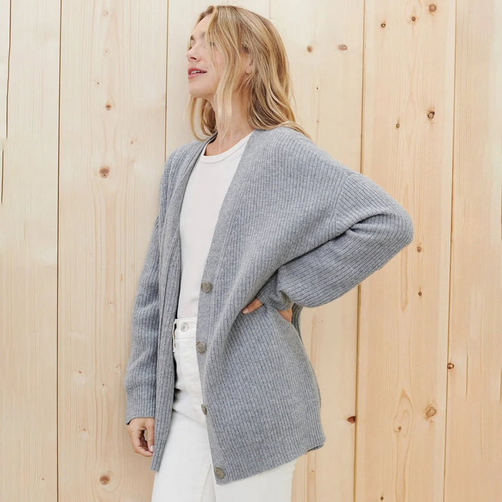 Vrouwen Oversized Knopen-Voorkant Gebreide Cardigan Trui