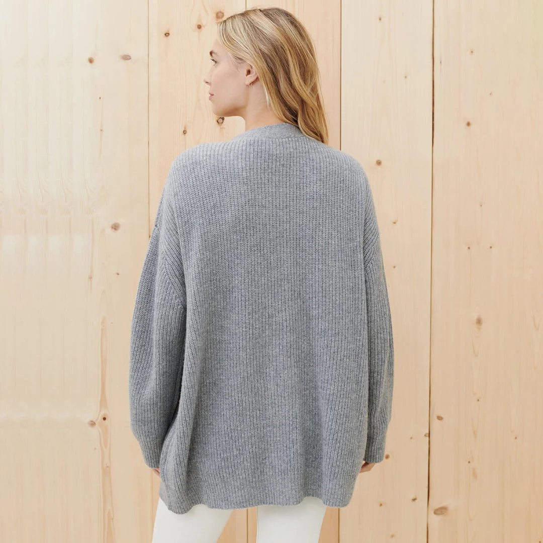 Vrouwen Oversized Knopen-Voorkant Gebreide Cardigan Trui