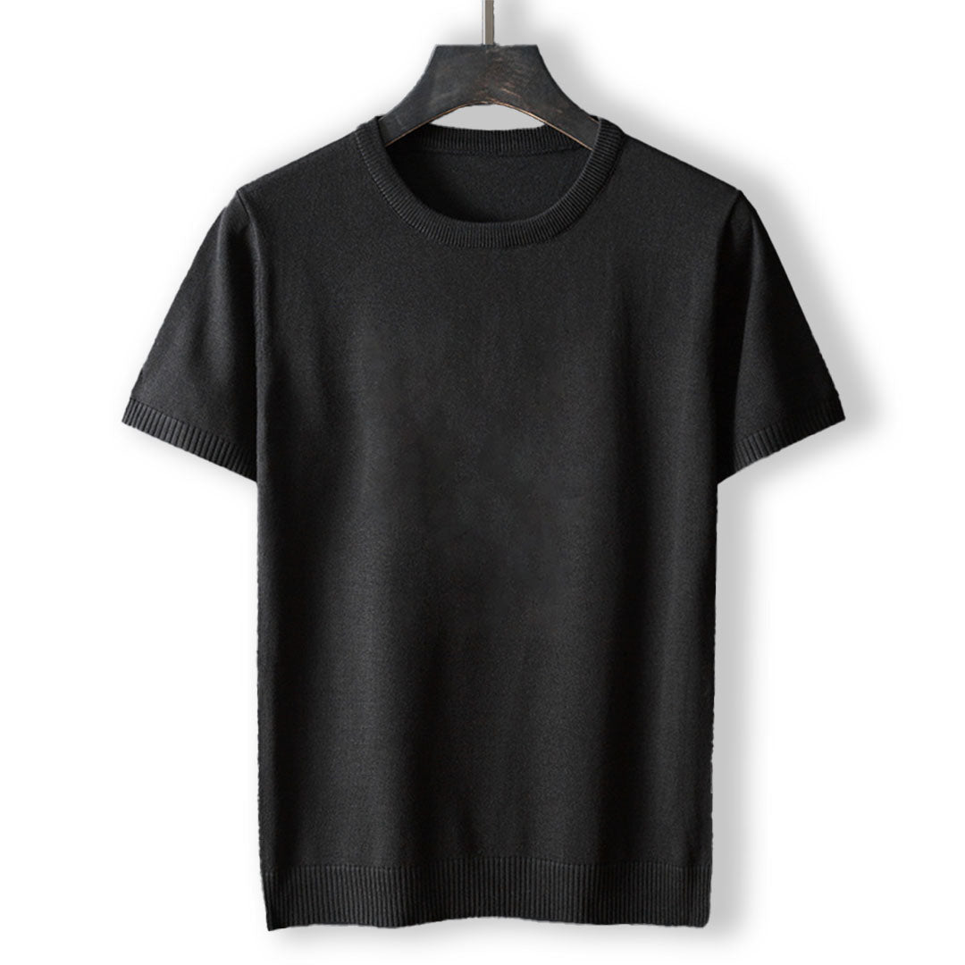 Hensu Katoenen Gebreid T-Shirt