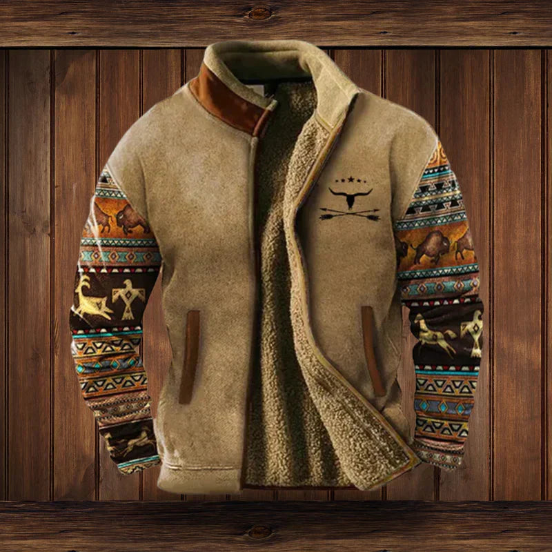 Heren Winterjas | Western Design | Karaktervolle Patroonmouwen