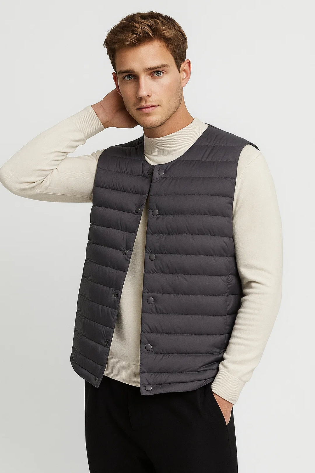 Bodywarmer Heren - Lichtgewicht Gewatteerd met Drukknopen | Casual