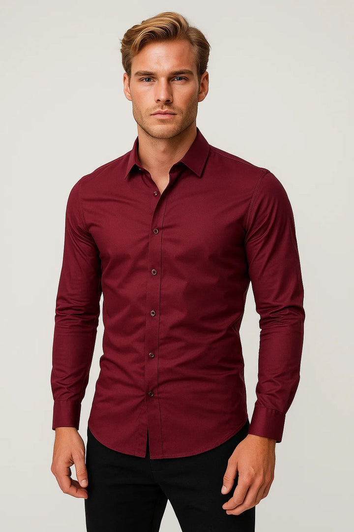 Overhemd Heren - Slim Fit Overhemd met Lange Mouwen | Casual