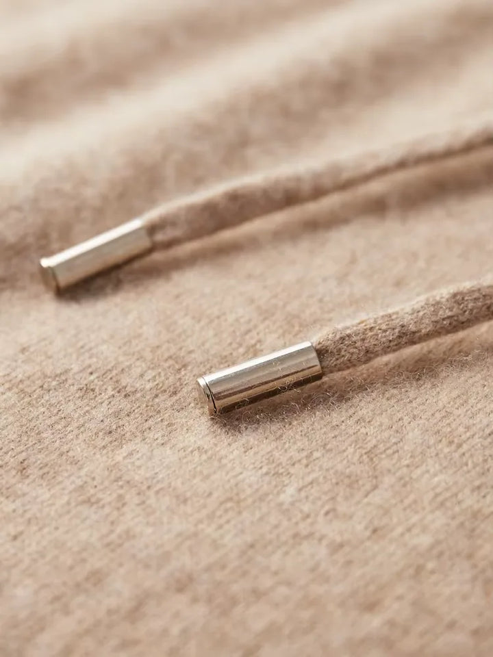 Hoodie van 100% cashmere met capuchon en trekkoord