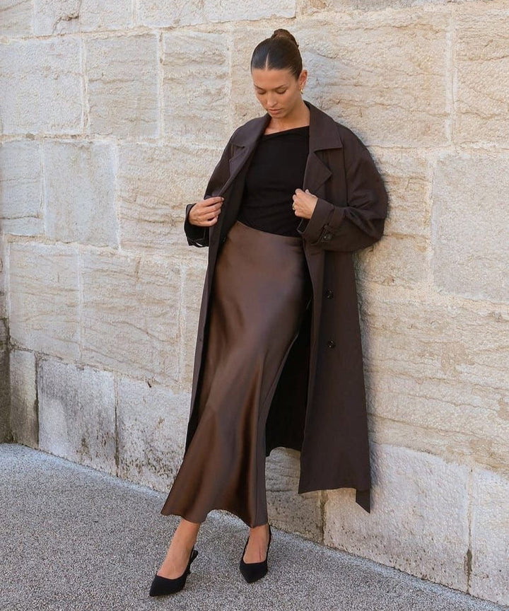 Zoë - Elegante lange satijnen maxi rok