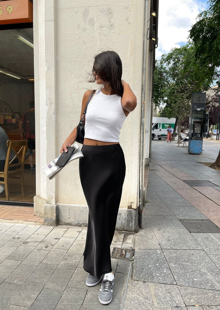 Zoë - Elegante lange satijnen maxi rok