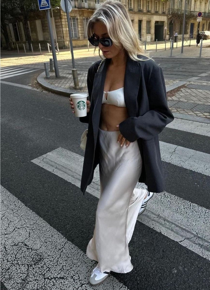 Zoë - Elegante lange satijnen maxi rok