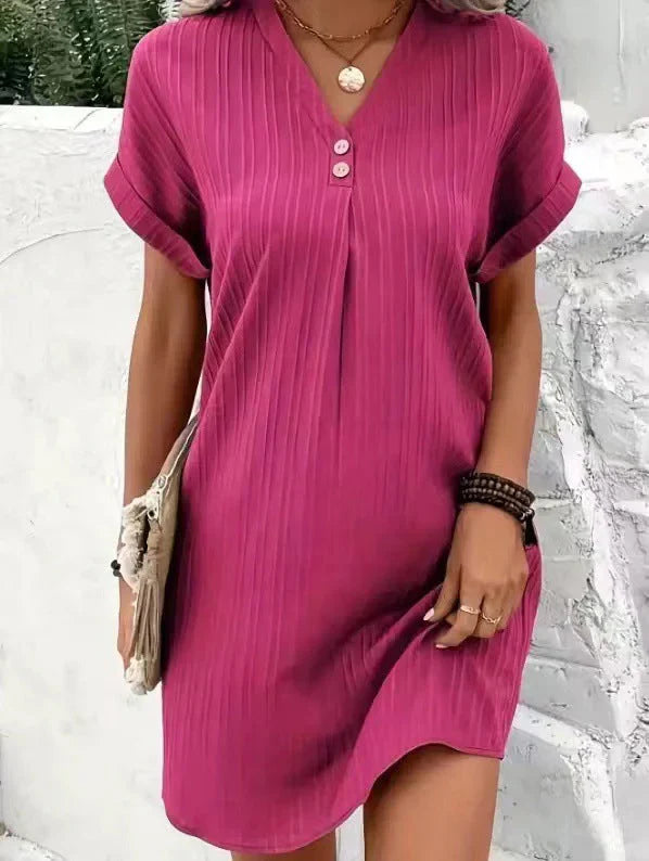Dames Mini Dress met Zomers Design en V-hals