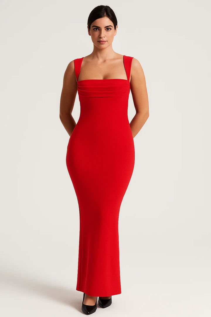 Maxi Jurk Dames - Figuuromhullend Silhouet met Brede Bandjes | Elegant