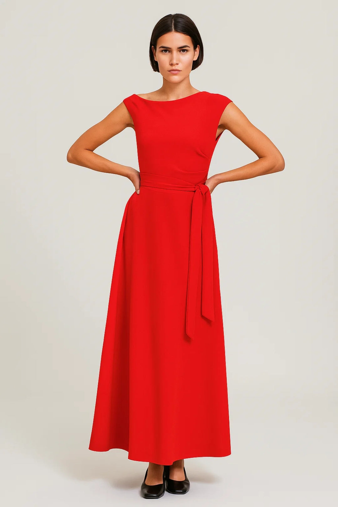 Maxi Jurk Dames - One Shoulder met Strikceintuur | Elegant
