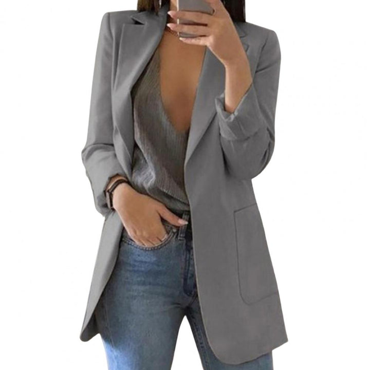 Lange Blazer Vrouwen met Klassieke Revers