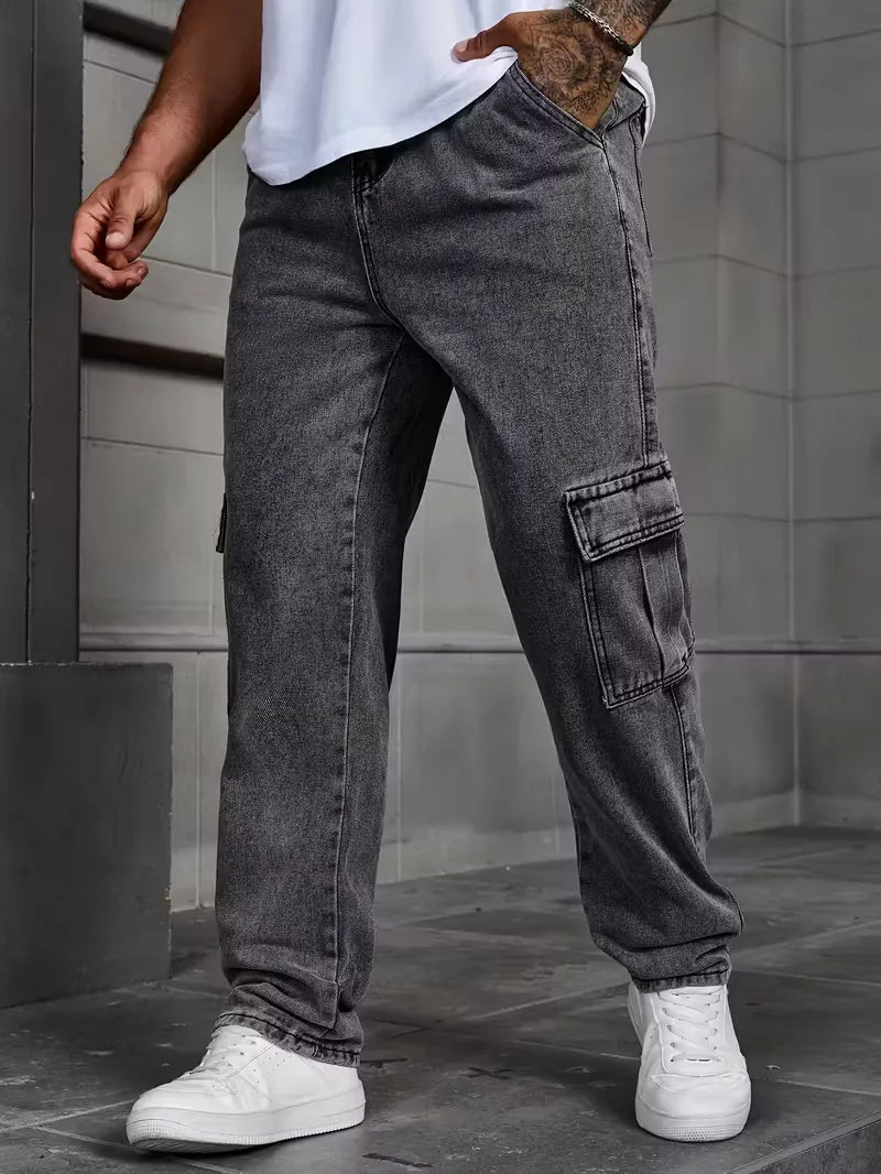 Loose fit broek heren met cargo zakken