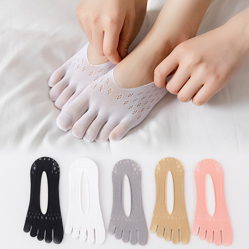 Onzichtbare Ademend Anti-Slip Tenen Sokken
