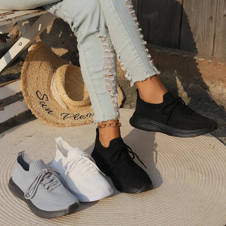 Noor - Trendy Comfort Sneakers Dames met Ademende Sok en Flexibele Zool