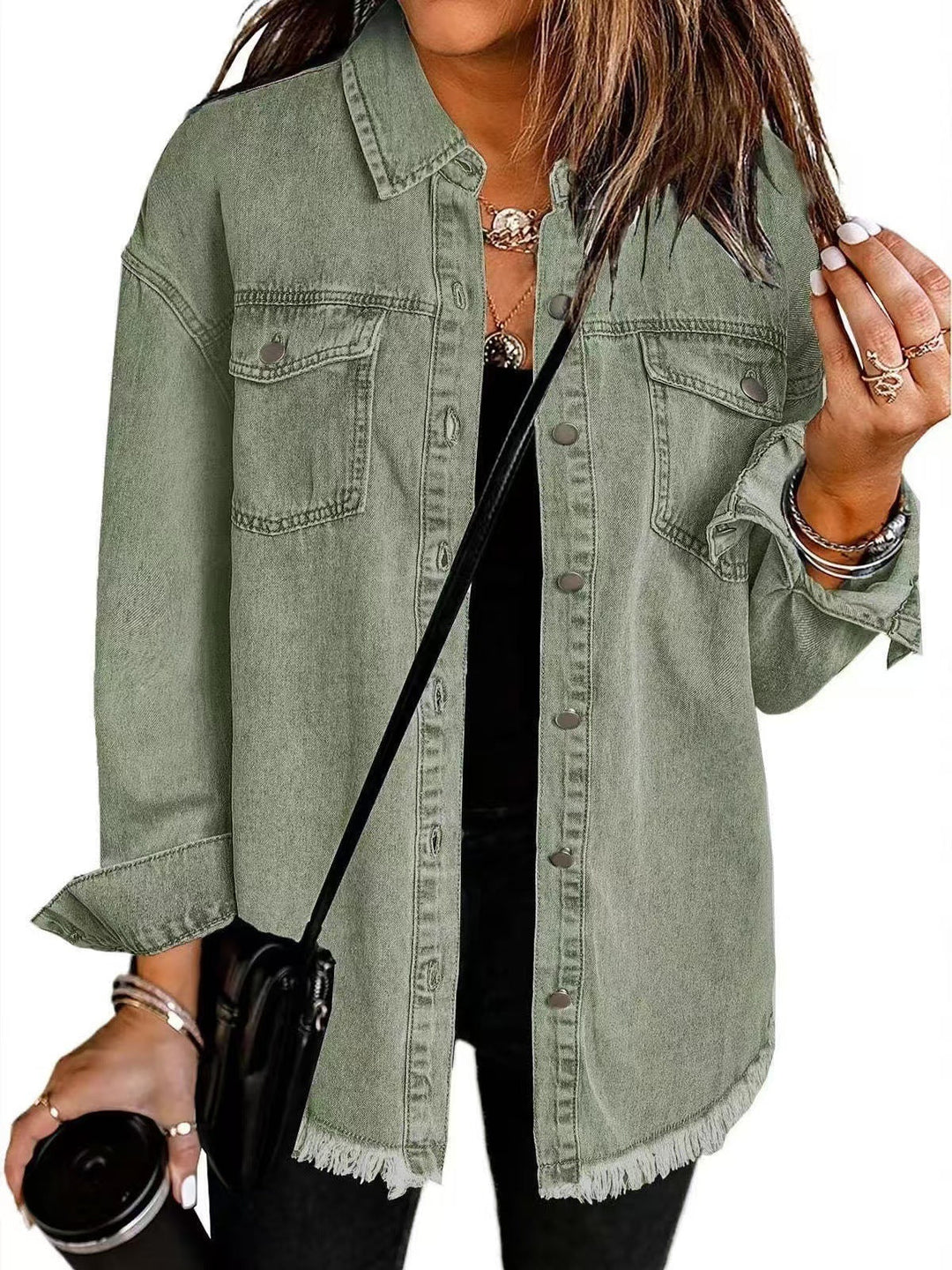 LANA – GERAFELDE HEM KNOP-SHIRT JACKET