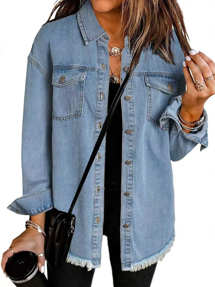 LANA – GERAFELDE HEM KNOP-SHIRT JACKET