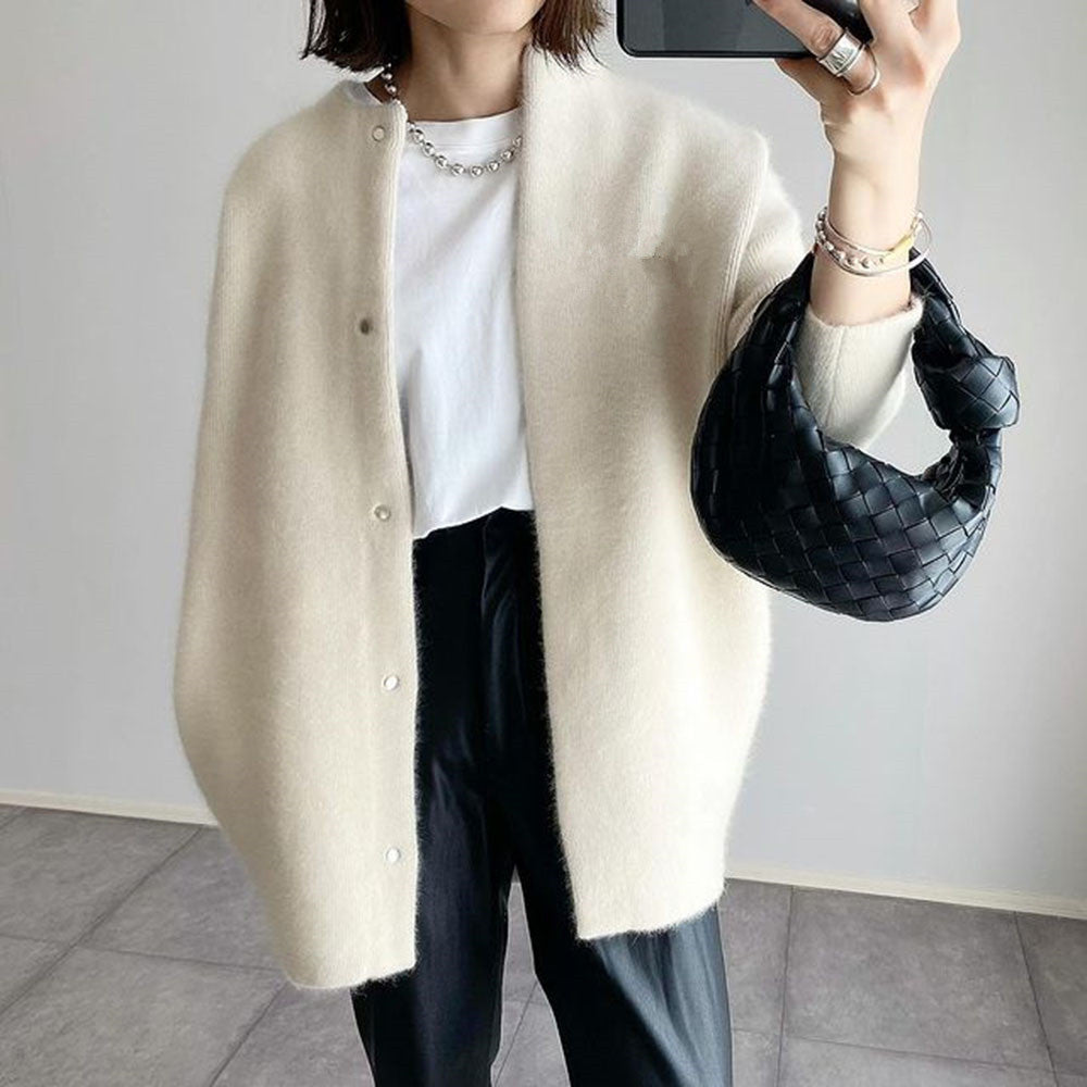 Dames Open Voorkant Knopen Brei Cardigan
