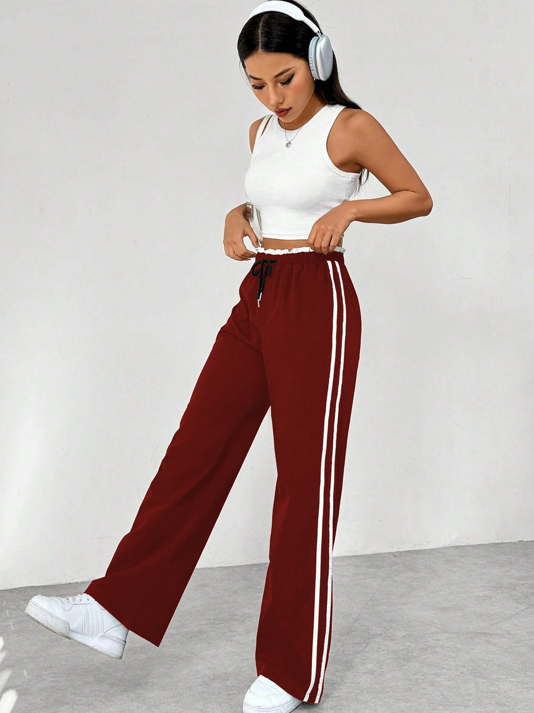 Dames Sportieve Joggingsbroek Comfortabel met Wijde Pijpen en Elastische Taille