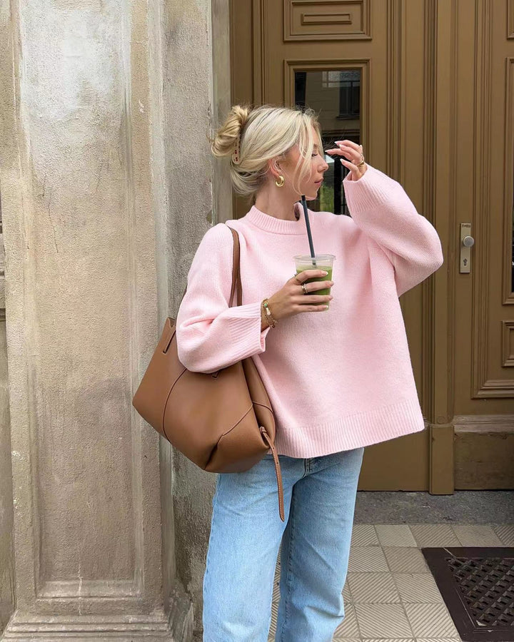 Caylin | Damespullover met ronde hals en lange mouwen