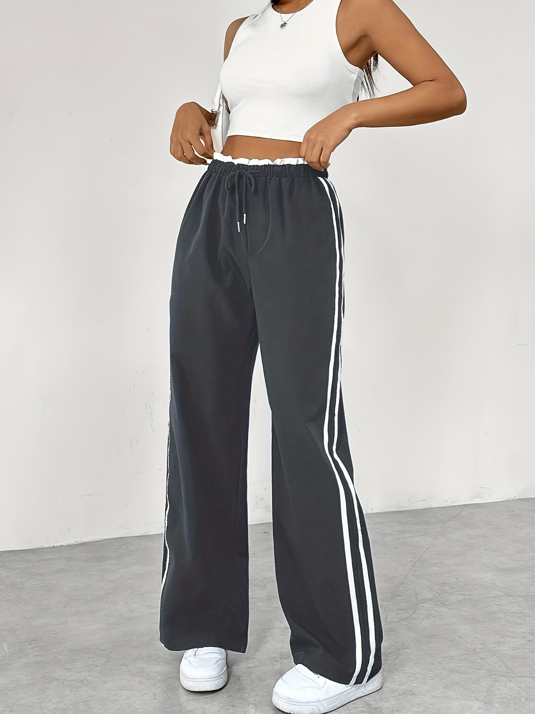 Dames Sportieve Joggingsbroek Comfortabel met Wijde Pijpen en Elastische Taille