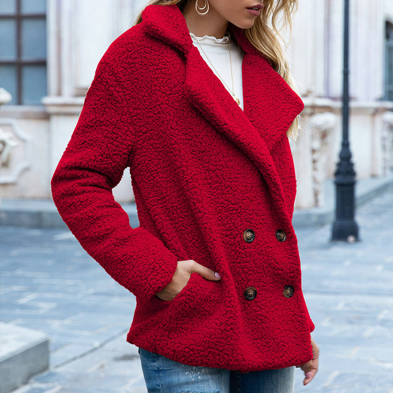 SOPHIA – ELEGANTE DOUBLES-BREASTED TEDDY COAT