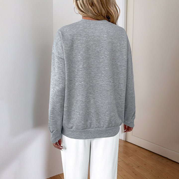 Dames Ronde Hals Lange Mouwen Sweatshirt met Pailletten