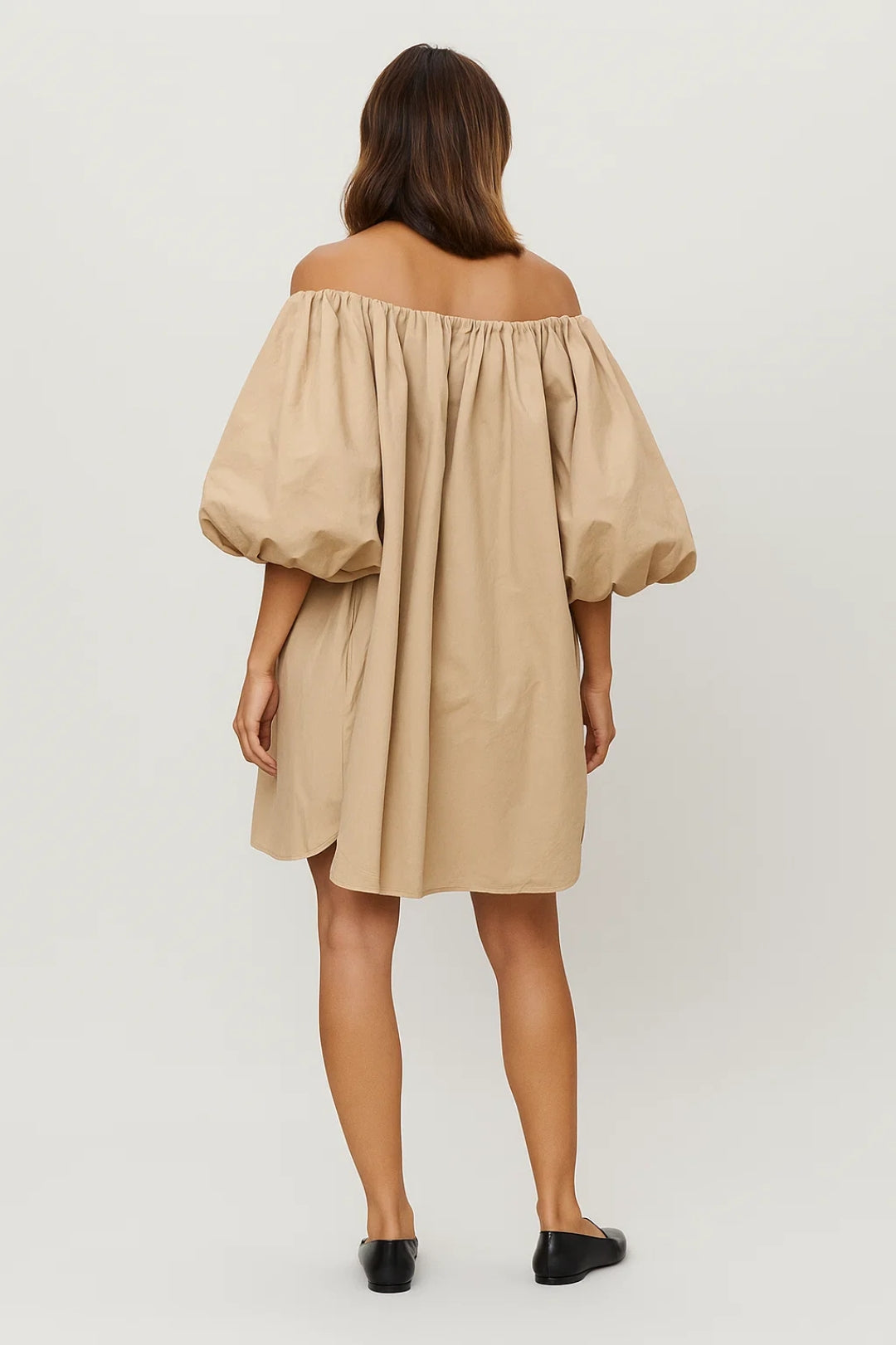 Mini Jurk Dames - Off Shoulder met Volumeuze Mouwen | Zomer