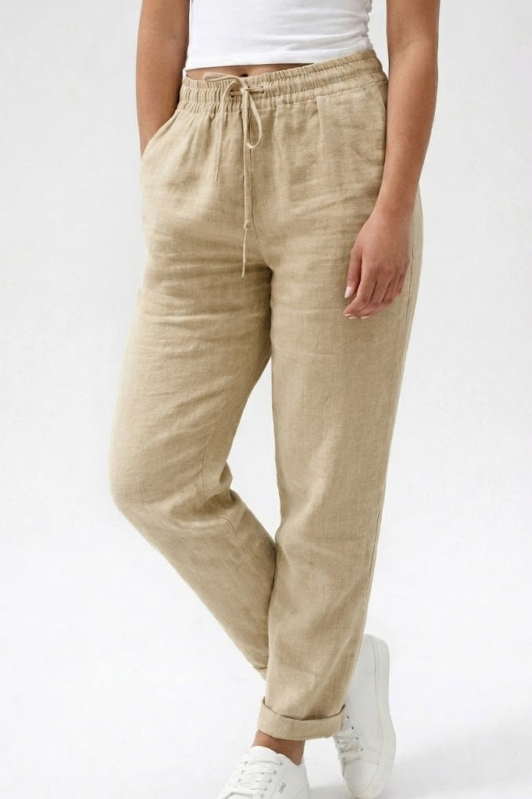 Pantalon Dames - Luchtige Rechte Broek met Trekkoord | Casual